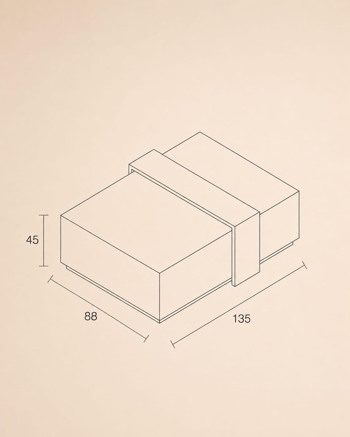 Marble Block Table — view 3