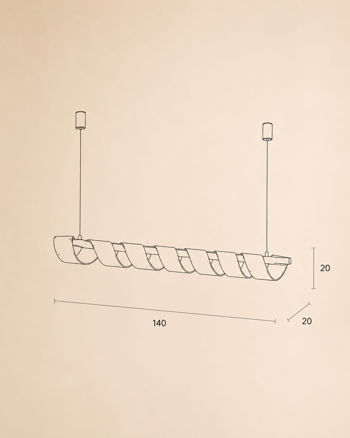 Ribbed Panel Pendant — view 3