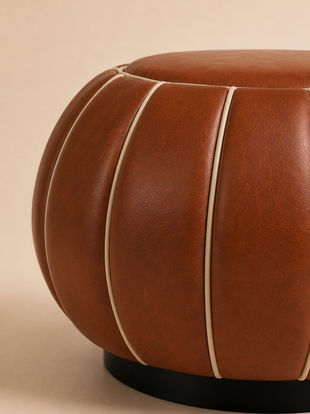 Leather Pouf — view 2