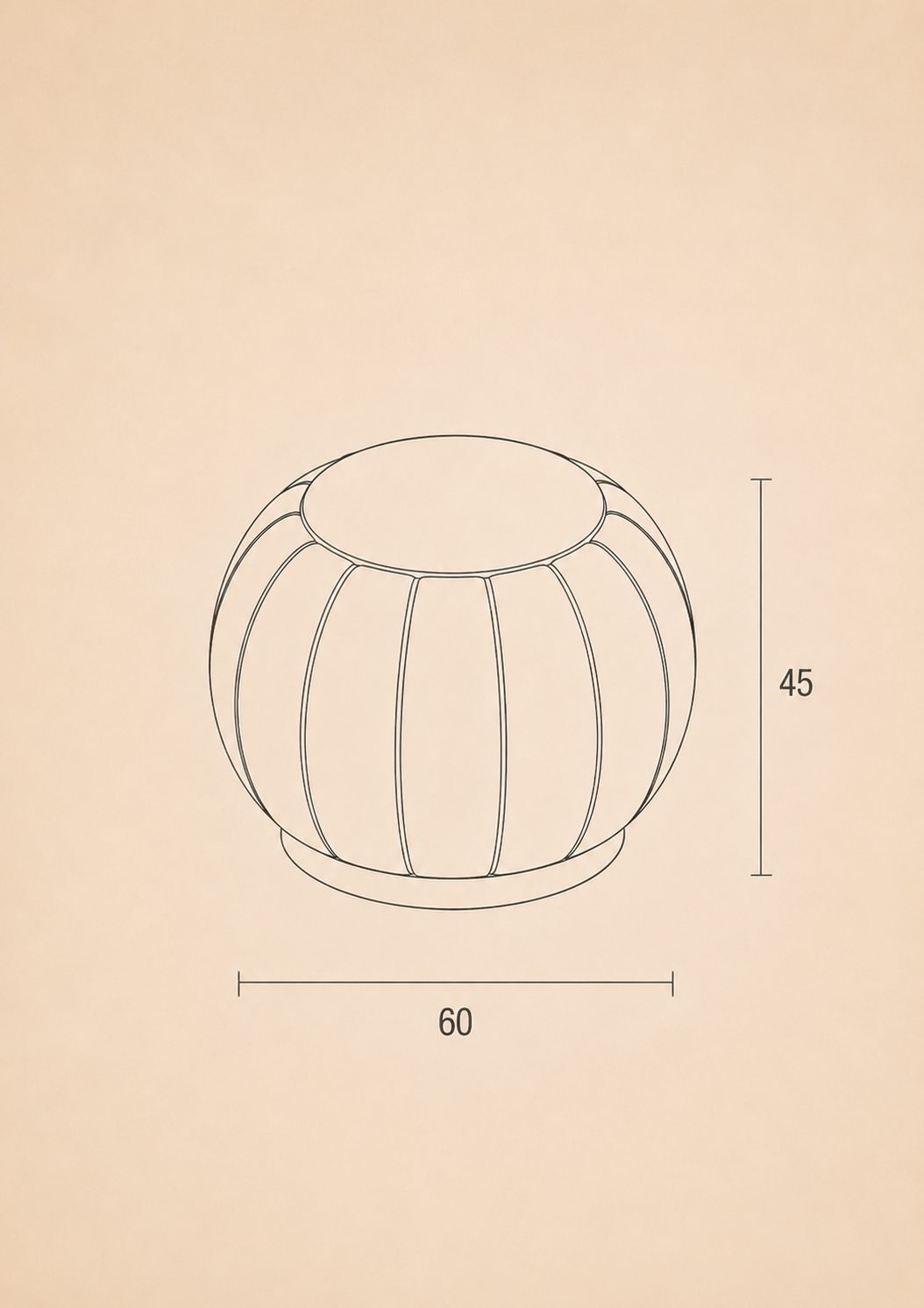 Leather Pouf — view 3