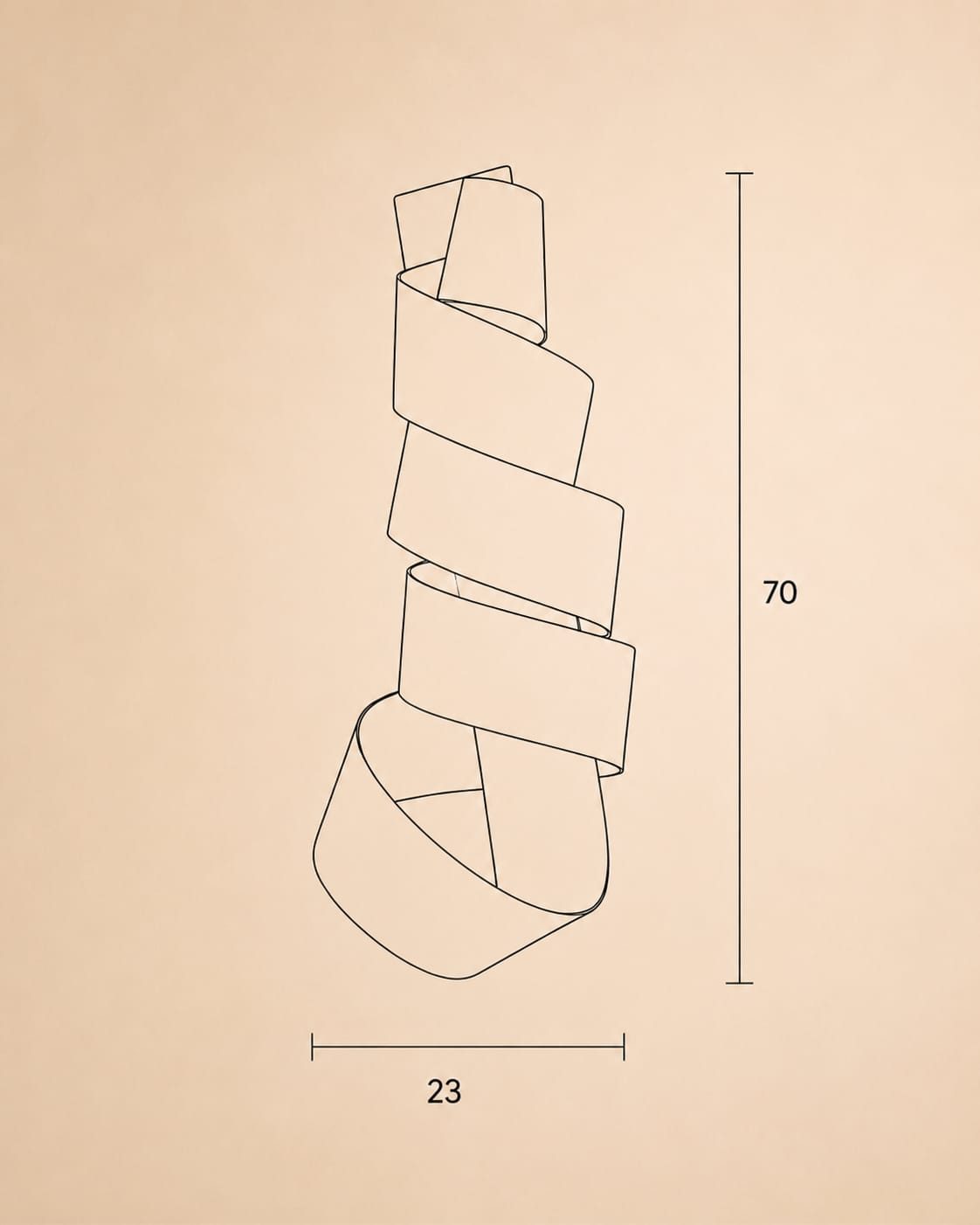 Ribbon Spiral Wall Lamp — view 3
